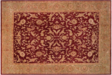 handmade Traditional Banday Red Lt. Green Hand Knotted RECTANGLE 100% WOOL area rug 12 x 17